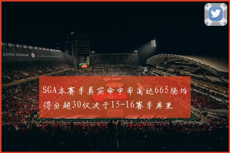 SGA本赛季真实命中率高达665场均得分超30仅次于15-16赛季库里